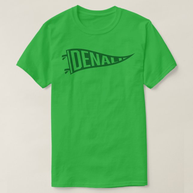 Camiseta Parque Nacional Denali, Pennant Green (Frente do Design)