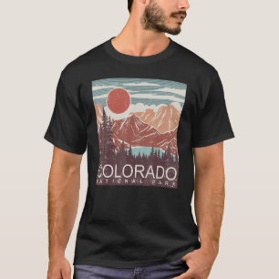 Camiseta Parque Nacional do Colorado Montanhas Retro Nature