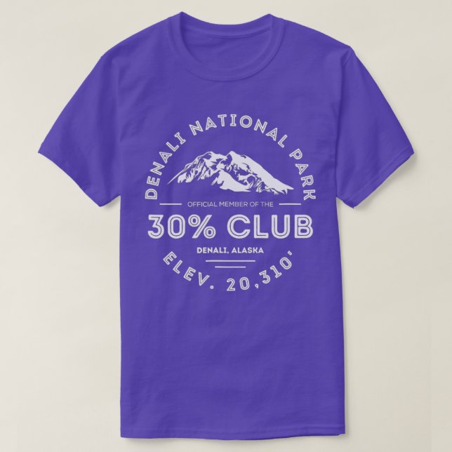 Camiseta Parque Nacional do Denali 30 Club Alaska Souvenir (Frente do Design)