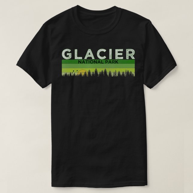 Camiseta Parque Nacional do Glaciar Retro Vintage (Frente do Design)