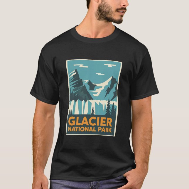 Camiseta Parque Nacional do Glacier Vintage (Frente)
