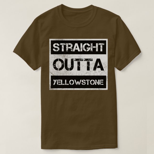 Camiseta Parque Nacional do hetero Fora de Yellowstone Vint (Frente do Design)