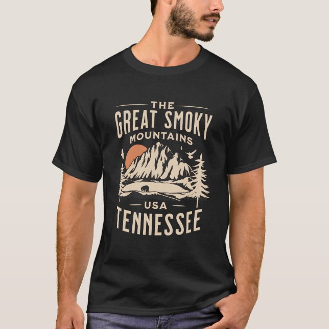 Camiseta Parque Nacional do Tennessee, montanhas do Enfumaç (Frente)