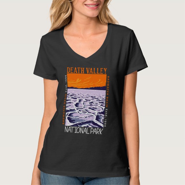 Camiseta Parque Nacional do Vale da Morte Bacia de Badwater (Frente)