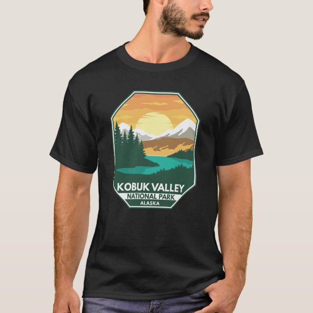 Camiseta Parque Nacional do Vale do Kobuk - Emblema Retroat (Frente)