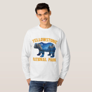 Camiseta Parque Nacional do Vintage Yellowstone Wyoming