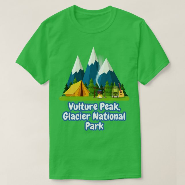 Camiseta Parque Nacional do Vulture Peak Glacier (Frente do Design)