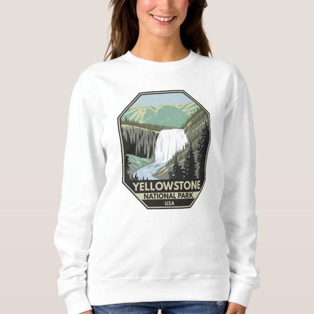 Camiseta Parque Nacional do Yellowstone Gibbon Falls Vintag (Frente)