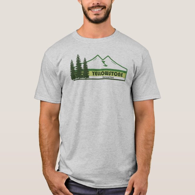 Camiseta Parque Nacional do Yellowstone Green Stripes (Frente)