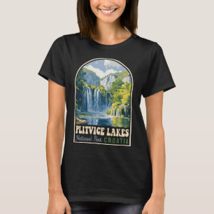 Camiseta Parque Nacional dos Lagos, Croácia, Souvenir Retr