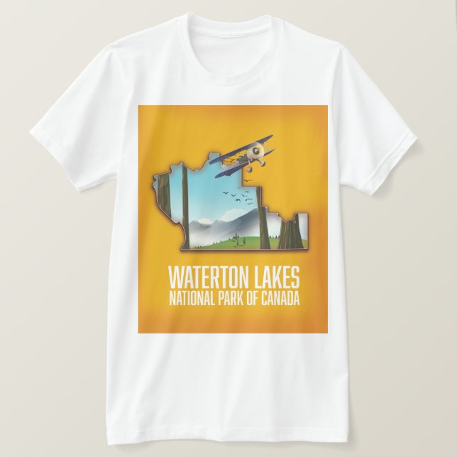 Camiseta Parque Nacional dos Lagos Waterton, do Canadá, Imp (Frente do Design)