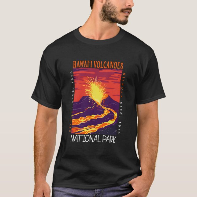 Camiseta Parque Nacional dos Vulcões do Havaí Kilauea Volca (Frente)