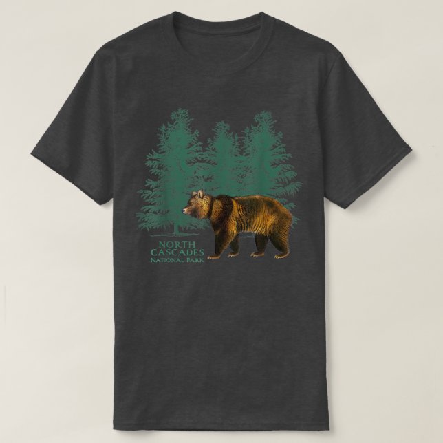 Camiseta Parque Nacional em Cascata do Norte Árvores de Urs (Frente do Design)