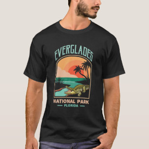 Camiseta Parque Nacional Everglades Crocodilo dos EUA Flór