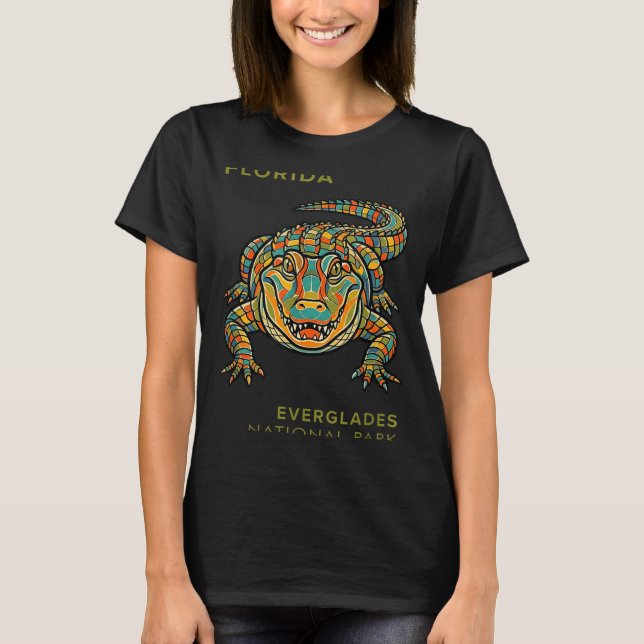 Camiseta Parque nacional Everglades jacaré geométrico (Frente)