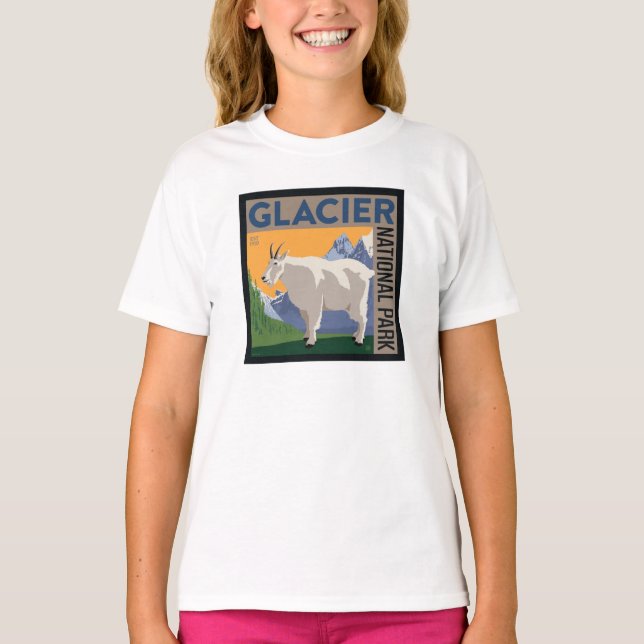 Camiseta Parque Nacional Glacier | Caprinos (Frente)