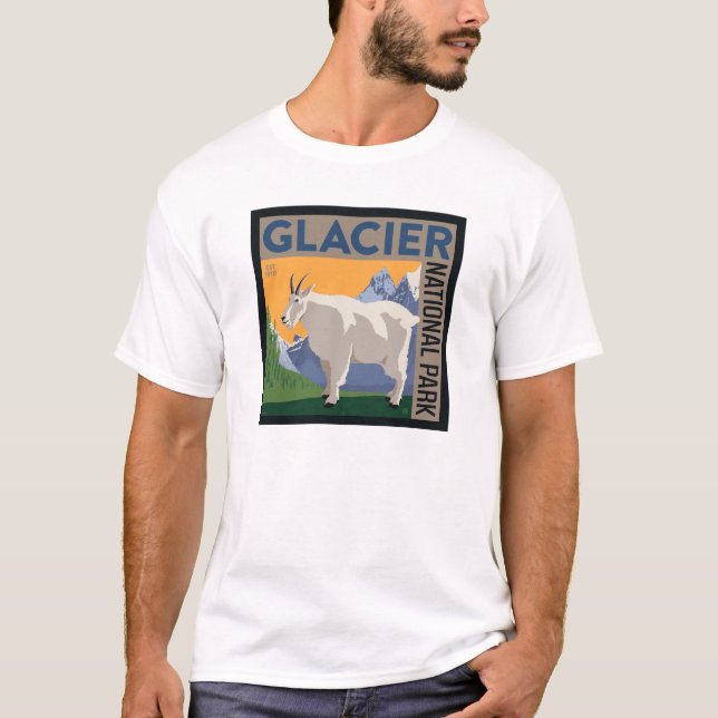 Camiseta Parque Nacional Glacier | Caprinos (Frente)