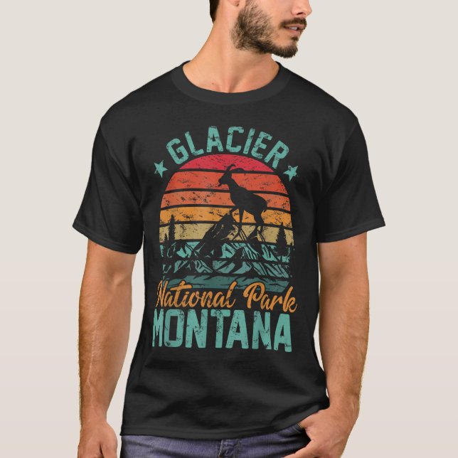 Camiseta Parque Nacional Glacier Montana Alce Cabra (Frente)