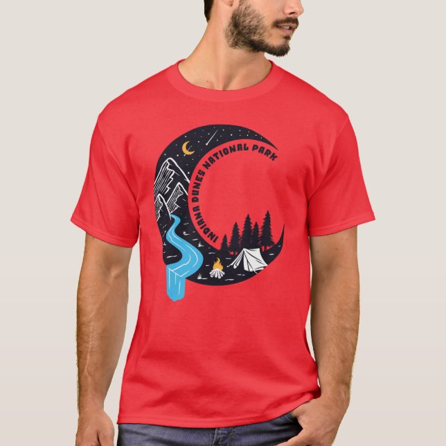 Camiseta Parque Nacional Indiana Dunes Moon Camp (Frente)