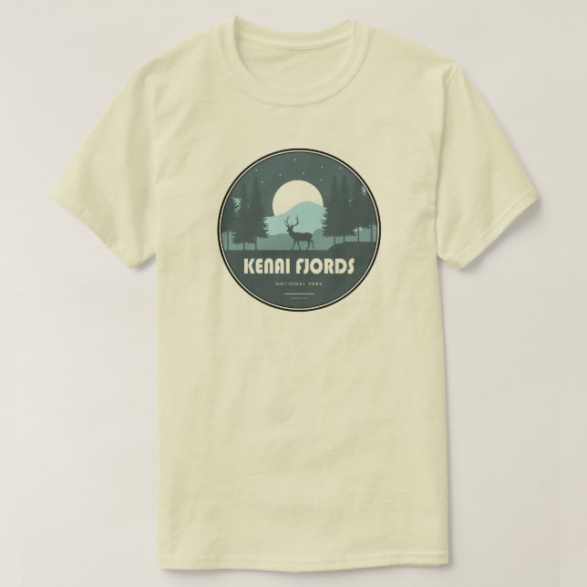Camiseta Parque Nacional Kenai Fjords Deer (Frente do Design)