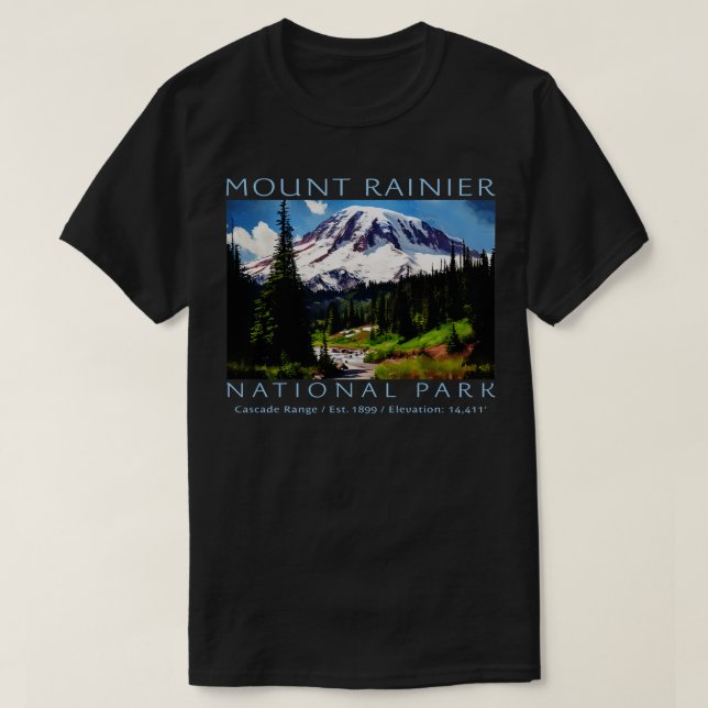 Camiseta Parque Nacional Monte Rainier (Frente do Design)