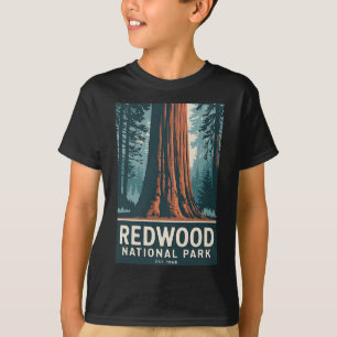 Camiseta Parque Nacional Redwood Vintage Acampamento Caminh