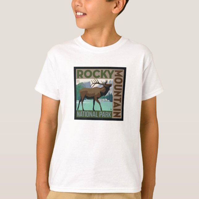 Camiseta Parque Nacional Rocky Mountain | Elk (Frente)