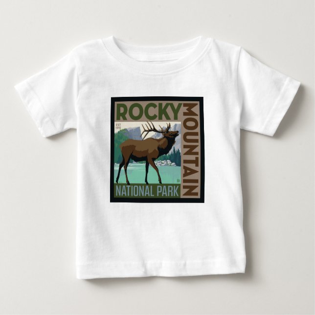 Camiseta Parque Nacional Rocky Mountain | Elk (Frente)