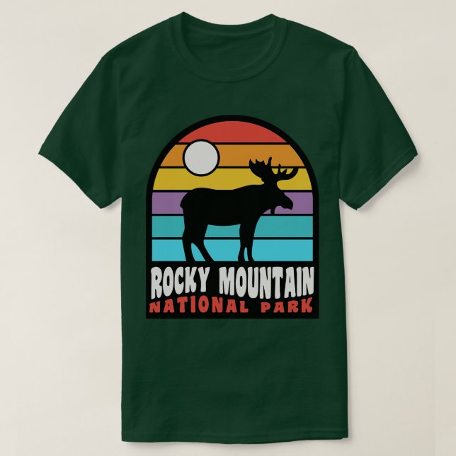 Camiseta Parque Nacional Roky Mountain Crachá (Frente do Design)