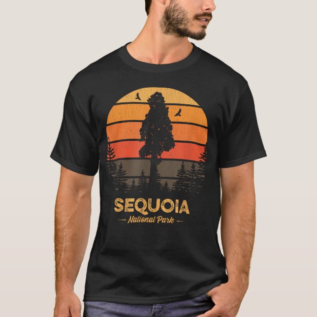 Camiseta Parque Nacional Sequoia Retro Vintage (Frente)