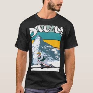 Camiseta Parque Nacional Suíço Montanhas de Suiças Souvenir