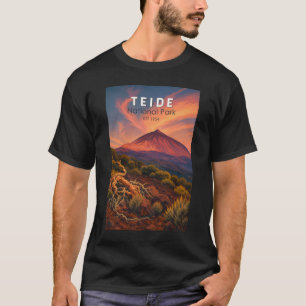Camiseta Parque Nacional Teide Espanha Ilustração Arte Viag