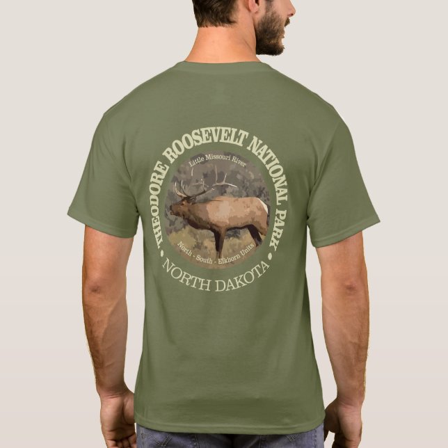 Camiseta Parque Nacional Theodore Roosevelt (elk) (Verso)