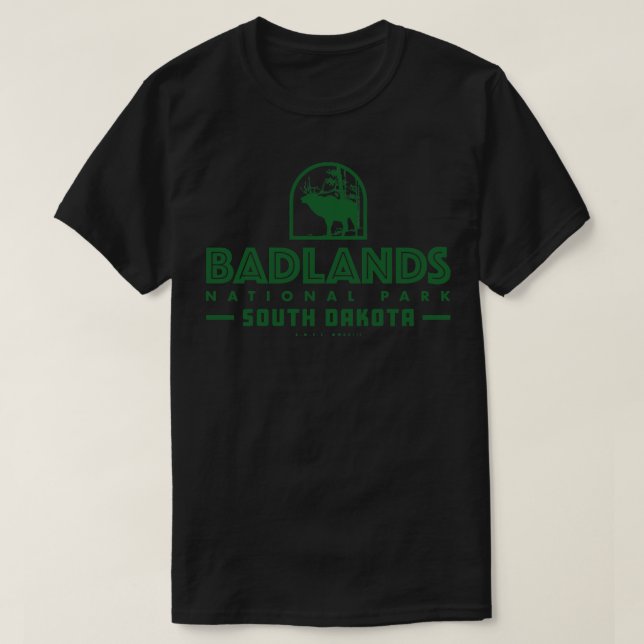 Camiseta Parque Nacional Verde das Badlands (Frente do Design)