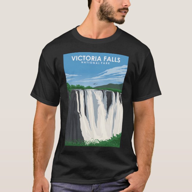 Camiseta Parque Nacional Victoria Falls Zâmbia África Viage (Frente)
