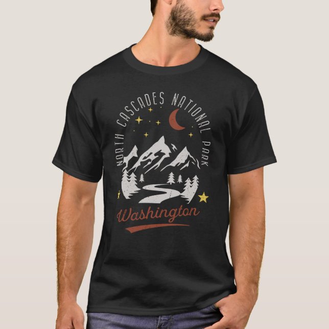 Camiseta Parque Nacional Vintage North Cascades, Washington (Frente)
