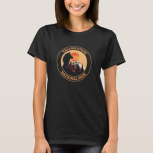 Camiseta Parque Nacional Yellowstone, Arte do Lobo Sunset,