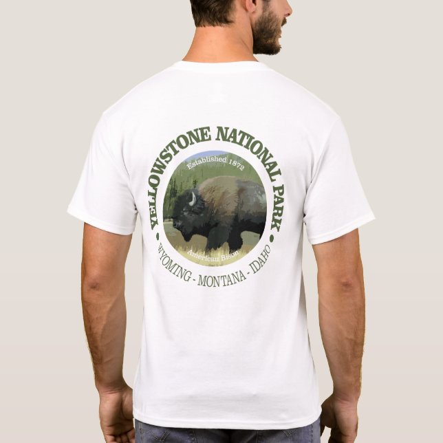 Camiseta Parque Nacional Yellowstone (bison) (Verso)