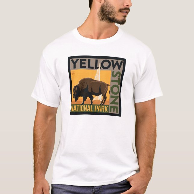Camiseta Parque Nacional Yellowstone | Buffalo (Frente)
