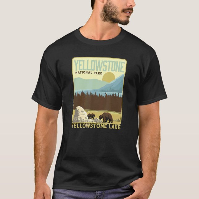Camiseta Parque Nacional Yellowstone Lake & Bears (Frente)