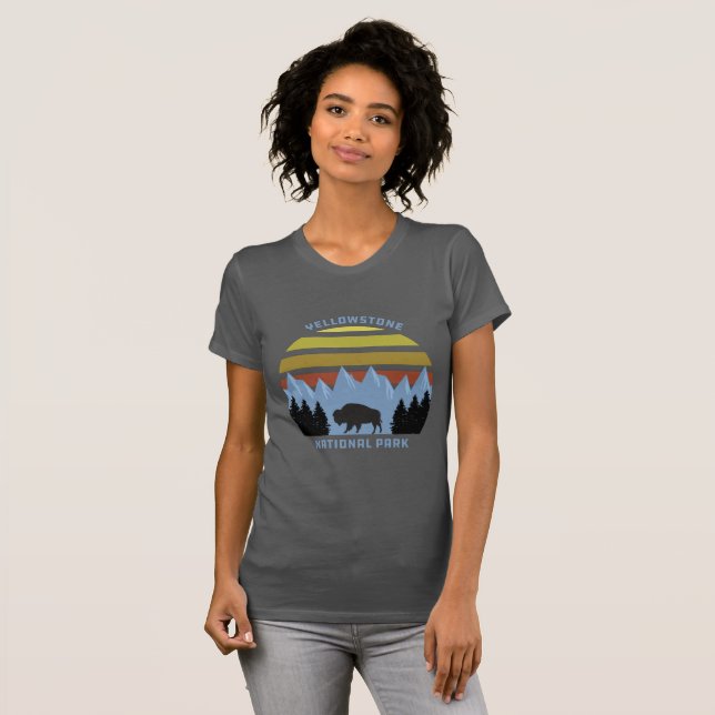 Camiseta Parque Nacional Yellowstone Mountain Souvenir (Frente Completa)
