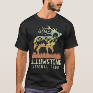 Camiseta Parque Nacional Yellowstone Retro Vintage Mountain