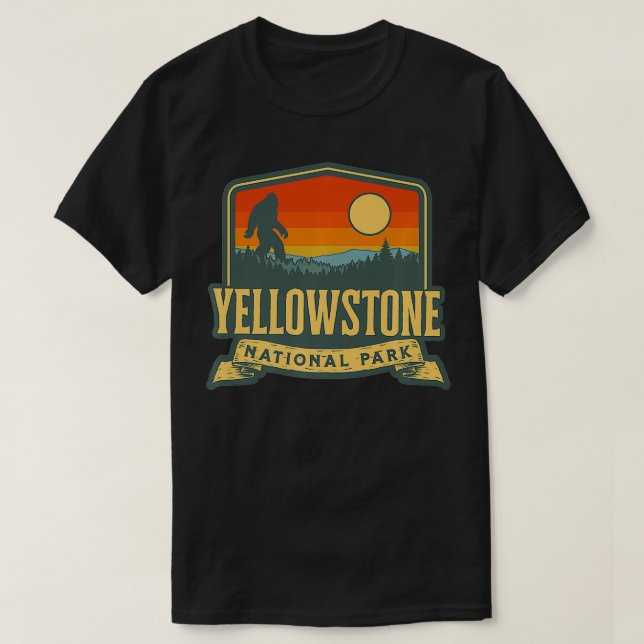 Camiseta Parque Nacional Yellowstone Sasquatch Nature (Frente do Design)