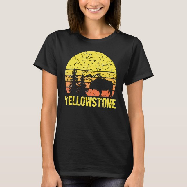 Camiseta Parque Nacional Yellowstone Sunset Vintage (Frente)