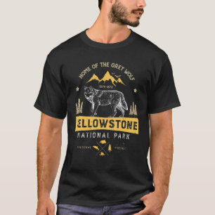 Camiseta Parque Nacional Yellowstone T Wolf Vintage Men Wo