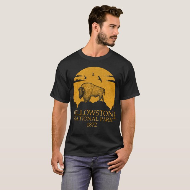 Camiseta Parque Nacional Yellowstone Usa Vintage Retro Biso (Frente Completa)