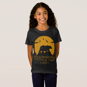 Camiseta Parque Nacional Yellowstone Vintage Retro Bear EUA