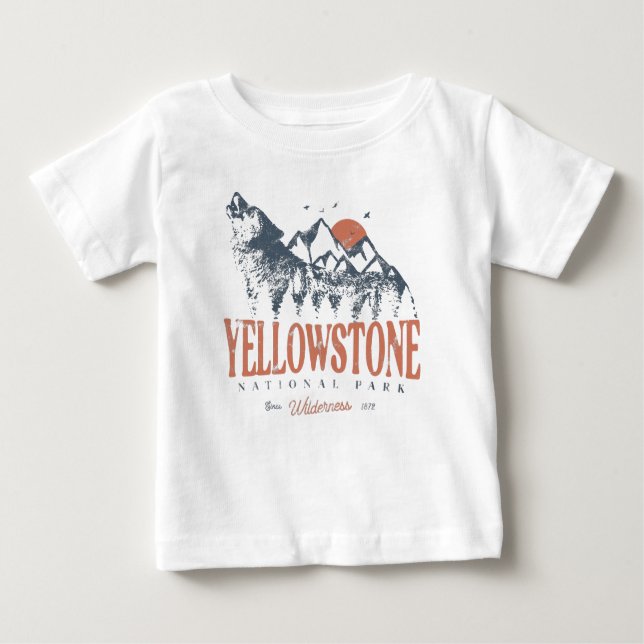 Camiseta Parque Nacional Yellowstone Wolf Mounties Vintage  (Frente)
