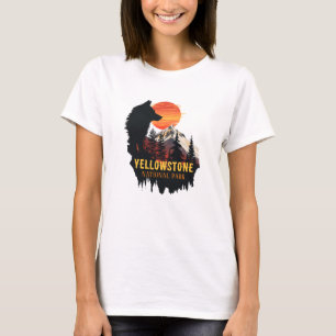 Camiseta Parque Nacional Yellowstone, Wolf Orange Sunset Ar