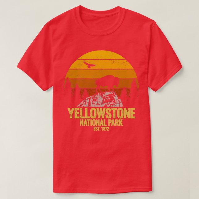 Camiseta Parque Nacional Yellowstone Wyoming Buffalo Bison  (Frente do Design)